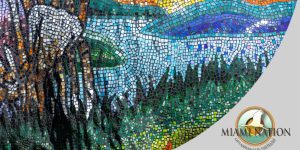 "Sunder" dedication to cap celebration of Miami Nation of Indians of Indiana "Sunder artwork and Miami Nation logo