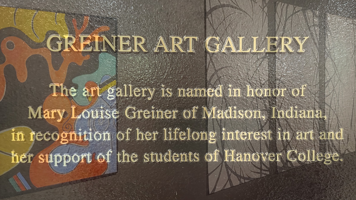 Greiner Art Gallery plaque