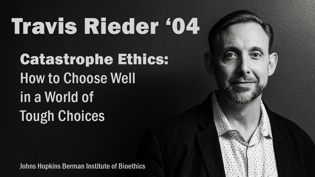 Rieder to explore today’s ethical choices in campus return