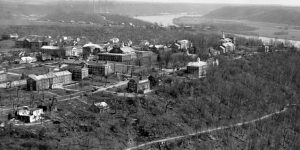 Hanover College aerial after April 3, 1974 tornado