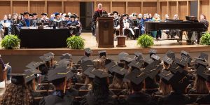 2024 Honors Convocation wide shot from back of auditorium