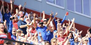 Sports crowd at football game