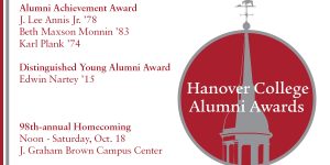 Hanover alumni awards logo and honorees names