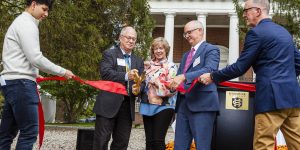 business center ribbon-cutting with Vance and Mary Jo Patterson