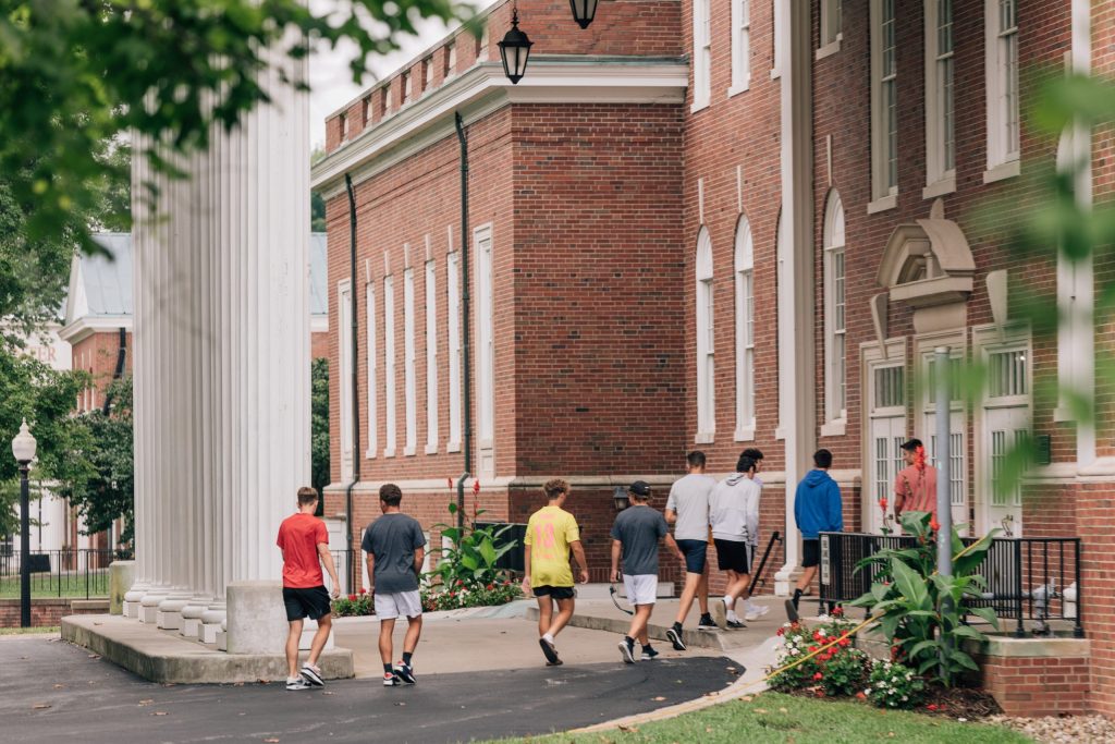 Students walking to class