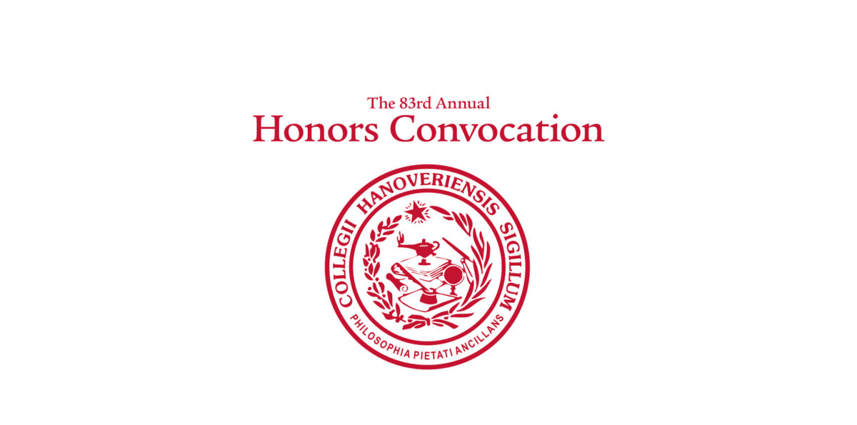 Hanover College academic seal in red with the text The 83rd Annual Honors Convocation