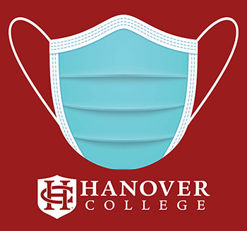 Hanover College logo with mask over it