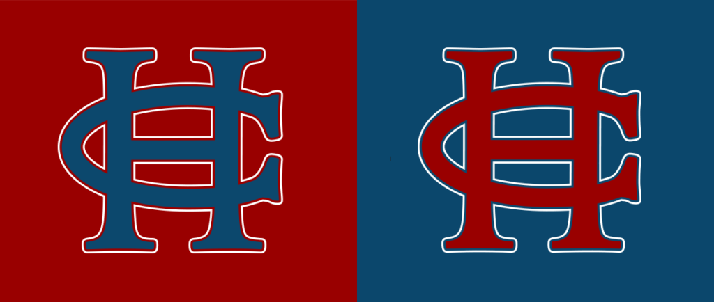 Hanover College HC Emblem Red and Blue swap